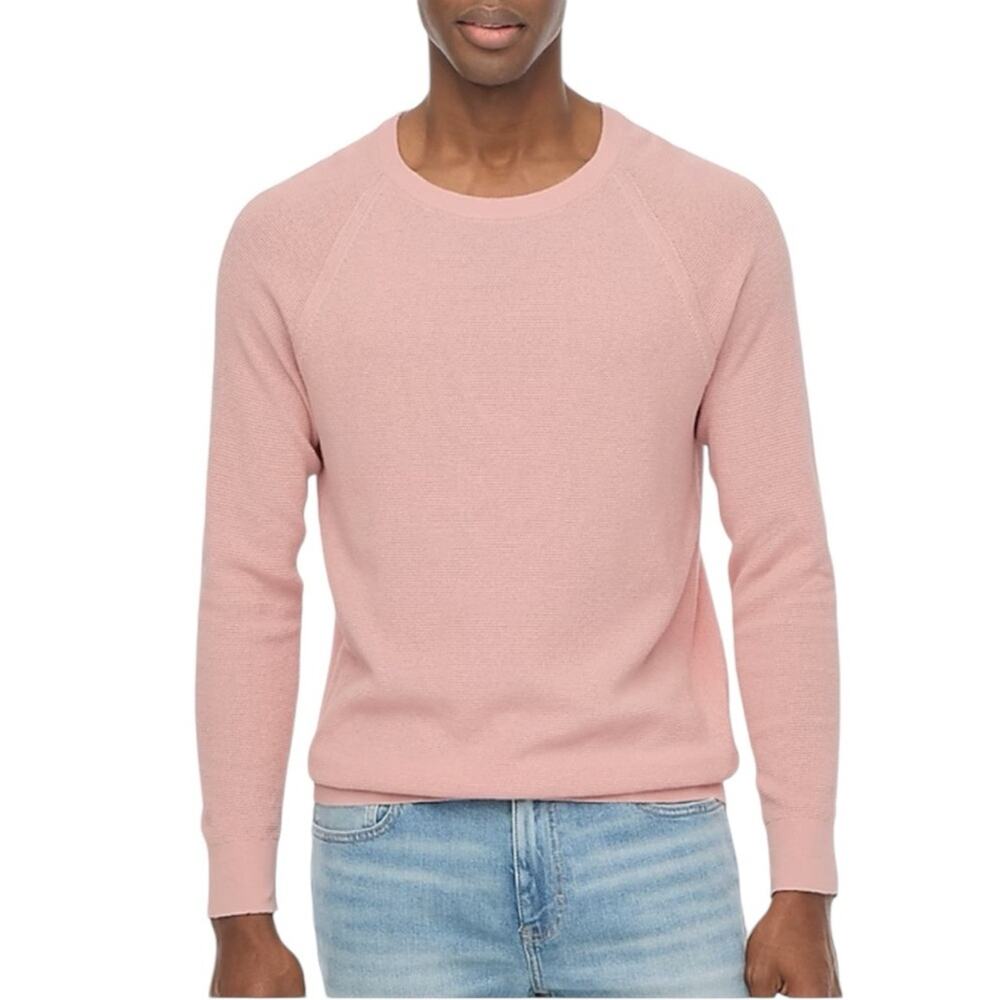 J.Crew Factory iced‎ quartz Cotton seed-stitch crewneck sweater M